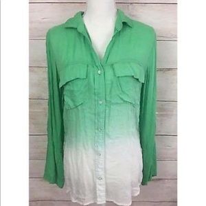 Anthropologie Button Down Ombree Top